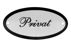 Emaillen Türschild "Privat" oval 100x50mm