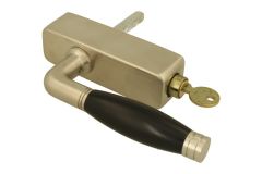 Griff Drehkipp abschließbar (1926-1928) Nickel matt Ebenholz