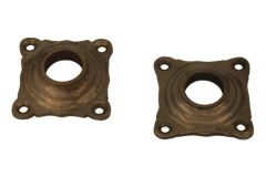 Satz elegante Rosetten Messing patiniert