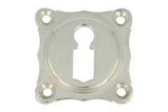Schlüsselrosette elegantes Modell Messing vernickelt