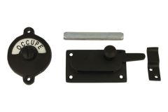 Libre-Occupé WC-Verschluss 70×39mm Schwarz Pulverbeschichtet