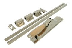 Treibriegel Messing vernickelt Buchenholz (1930)