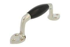 Ziehgriff 145mm Messing vernickelt Ebenholz