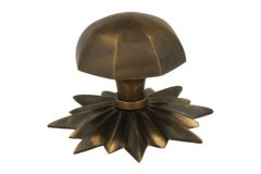 Haustürknopf mit Stern Rosette Messing patiniert